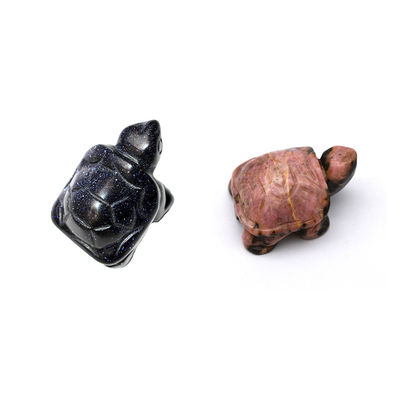 Requisito del cliente misteriosa tortuga azul tallada mini figura para la decoración de la casa de vacaciones