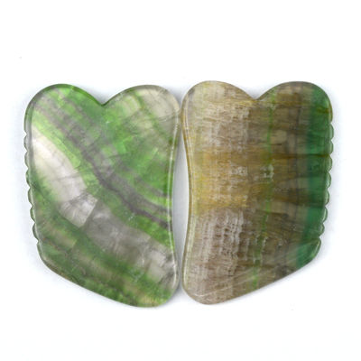 Piedra de masaje Cuidado de la piel Arco iris natural Fluorito Gua Sha Tabla para masaje del cuero cabelludo y la cara
