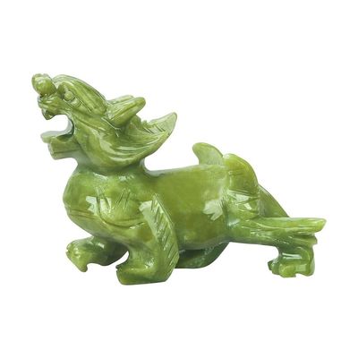 Características regionales Pareja de Jade Natural Pixiu Oficina del hogar Feng Shui Jade Artesanía de talla de Jade Ornamentos de Jade Feng Shui Pixiu