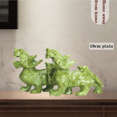 Características regionales Pareja de Jade Natural Pixiu Oficina del hogar Feng Shui Jade Artesanía de talla de Jade Ornamentos de Jade Feng Shui Pixiu