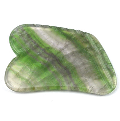 Piedra de masaje Cuidado de la piel Arco iris natural Fluorito Gua Sha Tabla para masaje del cuero cabelludo y la cara