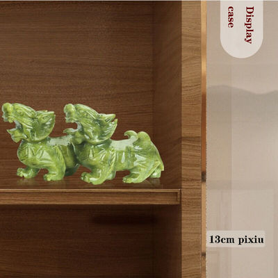 Características regionales Pareja de Jade Natural Pixiu Oficina del hogar Feng Shui Jade Artesanía de talla de Jade Ornamentos de Jade Feng Shui Pixiu