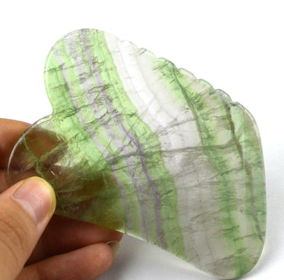 Piedra de masaje Cuidado de la piel Arco iris natural Fluorito Gua Sha Tabla para masaje del cuero cabelludo y la cara