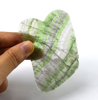 Piedra de masaje Cuidado de la piel Arco iris natural Fluorito Gua Sha Tabla para masaje del cuero cabelludo y la cara