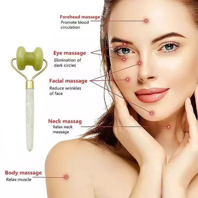 Supuesto Xiuyan Jade Roller de masaje para el endurecimiento de la piel facial y la reducción de las ojeras