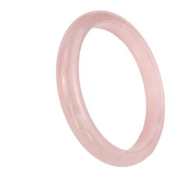 Técnica pulida Gran tamaño de piedra preciosa Mujeres Jade Brazaletes de amor Brazaletes de cuarzo rosado Brazaletes encantadores