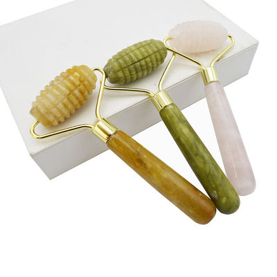 Roller de Jade de masaje facial con una sola cabeza para la belleza de la cara antienvejecimiento con piedra de jade natural 100% y logotipo personalizado