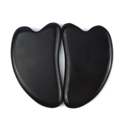 2024 Piedra Bian Negro Forma de Corazón Gua Sha Herramienta de Masaje Disponible Logotipo Masajista para Spa Relajante Meditación
