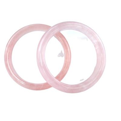 Logotipo personalizado DisponibleD Natural Rosa Cuarzo Brazalete Brazaletes Para Mujeres Brazalete De Moda Para El Amor