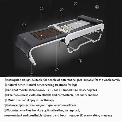 150 piedras energéticas y cama de masaje de levantamiento inteligente 3D para cuerpo completo en cama de fisioterapia cálida de turmalina de jade plegable V3