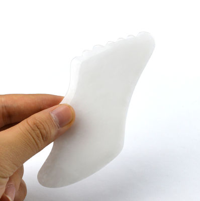 2024 Jade Blanco Facial Cuerpo Jade Guasha Masajista Gua Sha Tabla de raspado de piedra Gua Sha 11.8cm*5cm*0.5cm para el cuerpo y la cara