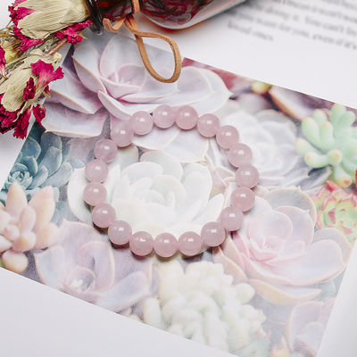 Brazalete de cuarzo rosa Feng Shui para mujeres hecha a mano piedra natural Chakra joyería regalo