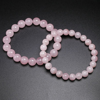 Brazalete de cuarzo rosa Feng Shui para mujeres hecha a mano piedra natural Chakra joyería regalo