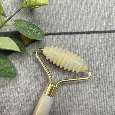 Logotipo del cliente 100% de color gris natural Agate Roller Jadeite Crystal Beauty Container Bastón de masaje Equipo de cuidado de la salud facial