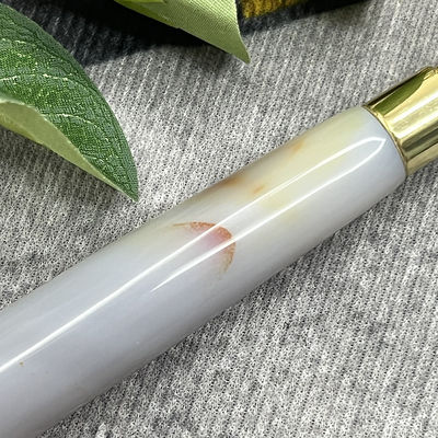 Logotipo del cliente 100% de color gris natural Agate Roller Jadeite Crystal Beauty Container Bastón de masaje Equipo de cuidado de la salud facial