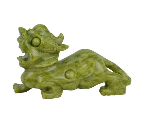 Artesanías verdes Feng Shui Decoraciones para el hogar Jade natural pulido Pixiu Ornamentaciones Pareja de 2 con y método de impresión Otros