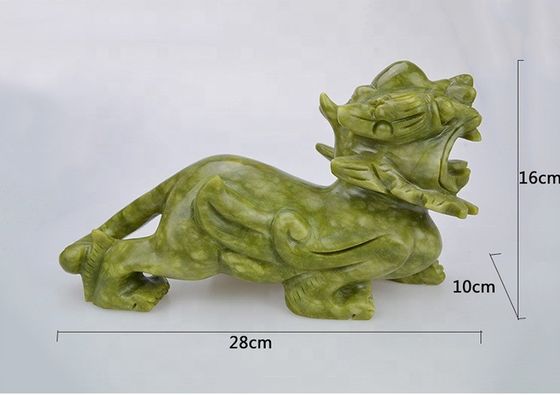 Artesanías verdes Feng Shui Decoraciones para el hogar Jade natural pulido Pixiu Ornamentaciones Pareja de 2 con y método de impresión Otros