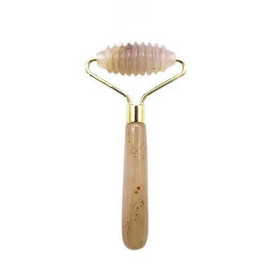 Martillo de masaje Agata gris rodillo de jade con puntas para masaje facial natural antienvejecimiento terapia de bolsas de ojos herramientas de masaje antienvejecimiento