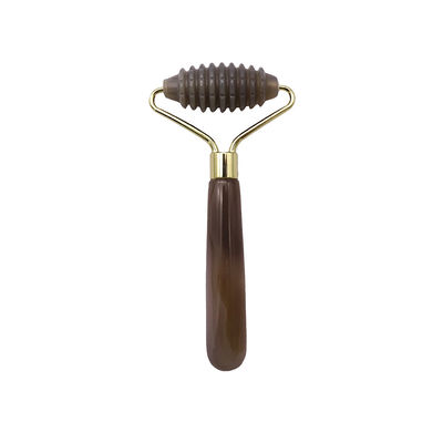 Martillo de masaje Agata gris rodillo de jade con puntas para masaje facial natural antienvejecimiento terapia de bolsas de ojos herramientas de masaje antienvejecimiento