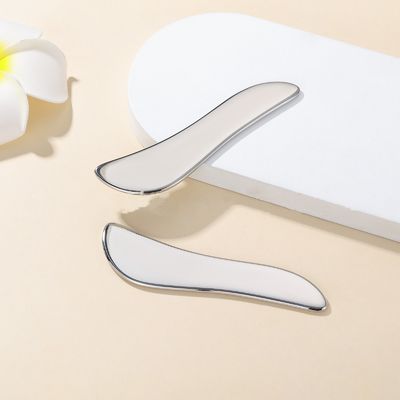 Acero inoxidable Gua Sha Plate 304 Metal en forma de S Masaje facial y corporal Plata 205 * 47 * 4,5 mm