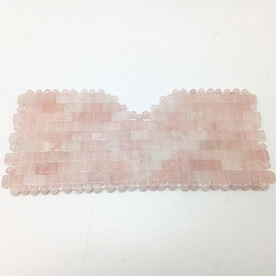 Máscara facial de cuarzo rosa rosa para masajes faciales y oculares