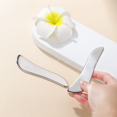 Acero inoxidable Gua Sha Plate 304 Metal en forma de S Masaje facial y corporal Plata 205 * 47 * 4,5 mm