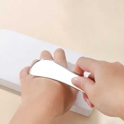 Acero inoxidable Gua Sha Plate 304 Metal en forma de S Masaje facial y corporal Plata 205 * 47 * 4,5 mm