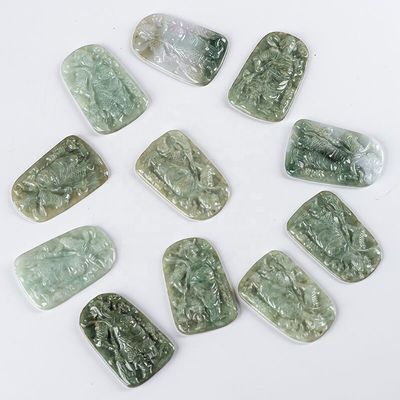 2024 Jadeita Guan Yin colgante de misericordia budismo tropas valientes collar de moda joyas para dama grabado tipo de tallado