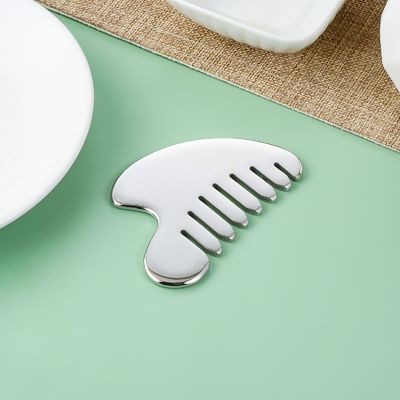 Acero inoxidable Gua Sha Piedra masajeador de cabeza para herramientas de masaje corporal y salón de belleza de salud del cabello