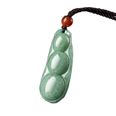 Característica regional colgante de jade verde natural para mujeres Cuatro estaciones de frijoles traen suerte Prosperidad y amor