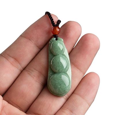 Característica regional colgante de jade verde natural para mujeres Cuatro estaciones de frijoles traen suerte Prosperidad y amor