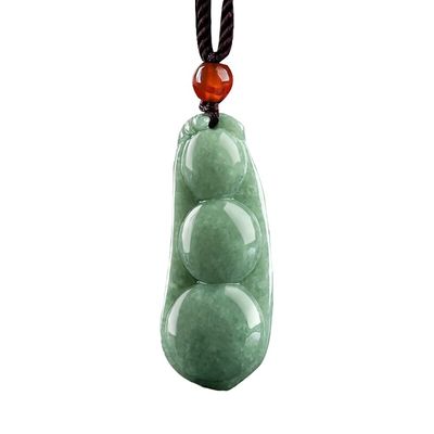 Característica regional colgante de jade verde natural para mujeres Cuatro estaciones de frijoles traen suerte Prosperidad y amor