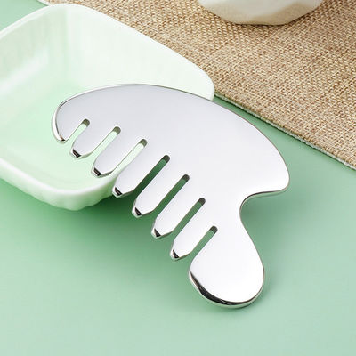 Acero inoxidable Gua Sha Piedra masajeador de cabeza para herramientas de masaje corporal y salón de belleza de salud del cabello