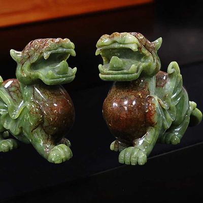 OEM ODM Jade Pixiu La mascota china de los animales sagrados de la suerte en grabado de tipo de tallado