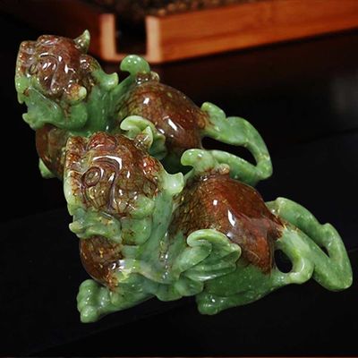 OEM ODM Jade Pixiu La mascota china de los animales sagrados de la suerte en grabado de tipo de tallado