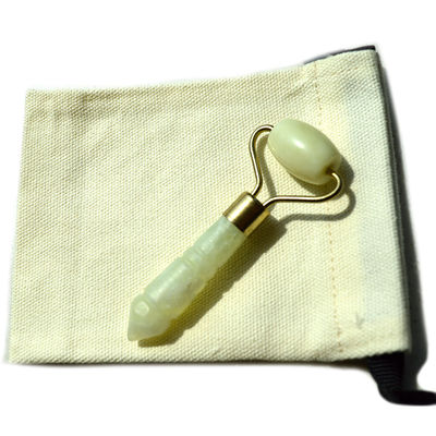 Rollo facial de piedra de jade de plata mini para ojos y cara masaje antienvejecimiento natural rollo de jade verde masajeador facial 110 * 55mm