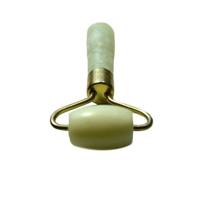 Rollo facial de piedra de jade de plata mini para ojos y cara masaje antienvejecimiento natural rollo de jade verde masajeador facial 110 * 55mm