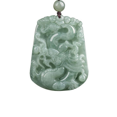 Collar de colgante de diseño único con jade tradicional chino hecho a mano y el dragón de la suerte volante jadeita