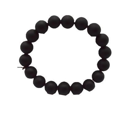 Arte coleccionable Natural 10 mm Bian Negro Piedra de cuentas Pulseras para hombres y mujeres