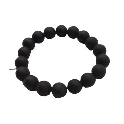 Arte coleccionable Natural 10 mm Bian Negro Piedra de cuentas Pulseras para hombres y mujeres