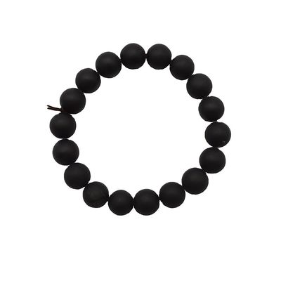 Arte coleccionable Natural 10 mm Bian Negro Piedra de cuentas Pulseras para hombres y mujeres
