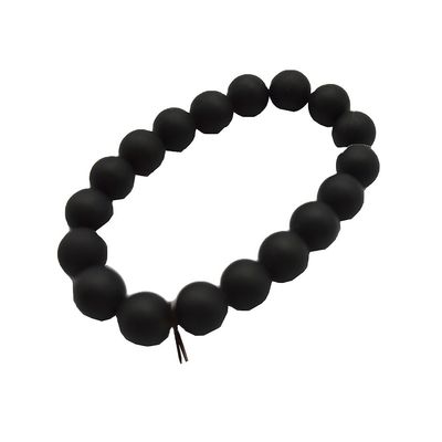 Arte coleccionable Natural 10 mm Bian Negro Piedra de cuentas Pulseras para hombres y mujeres