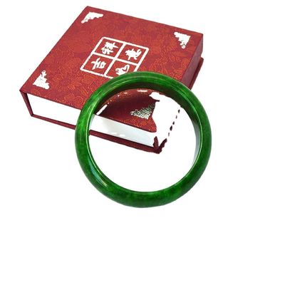 Enlace de amor verde de esmalte de jadeita pulseras de brazalete de amarre de mujeres de jade brazalete de la Birmania natural artículo caliente para los entusiastas del Feng Shui