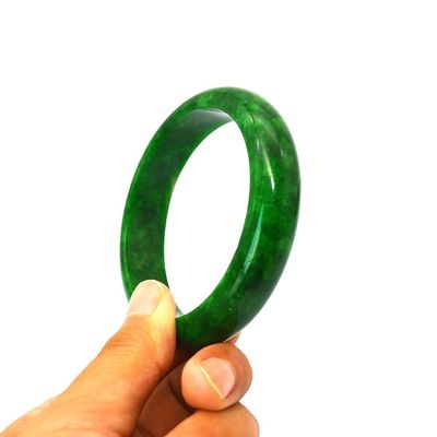 Enlace de amor verde de esmalte de jadeita pulseras de brazalete de amarre de mujeres de jade brazalete de la Birmania natural artículo caliente para los entusiastas del Feng Shui