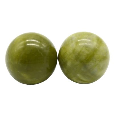 abk-116 Bolas de masaje de manos de Jade natural Herramientas de masaje de piedra de la mano Ejercicio de la bola de terapia de ejercicio agarre