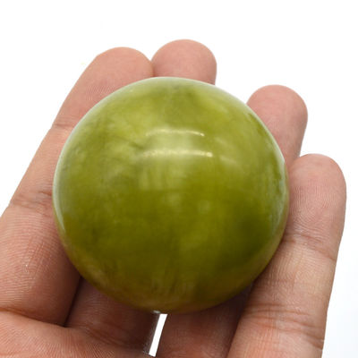 abk-116 Bolas de masaje de manos de Jade natural Herramientas de masaje de piedra de la mano Ejercicio de la bola de terapia de ejercicio agarre