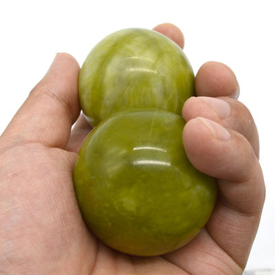 abk-116 Bolas de masaje de manos de Jade natural Herramientas de masaje de piedra de la mano Ejercicio de la bola de terapia de ejercicio agarre