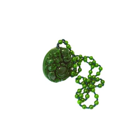 Arte colección de jade verde Buda Guanyin Cristal con cuentas de cuerda cadena colgante collar para hombres mujeres
