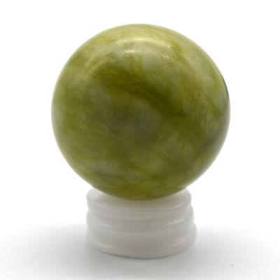 abk-116 Bolas de masaje de manos de Jade natural Herramientas de masaje de piedra de la mano Ejercicio de la bola de terapia de ejercicio agarre