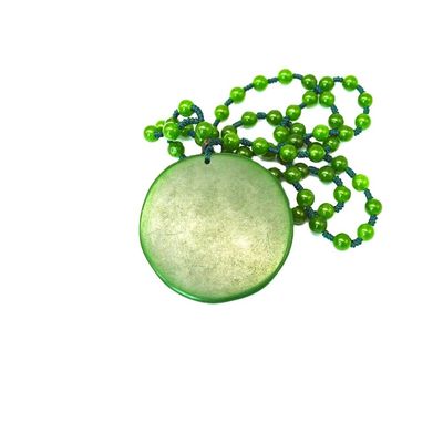 Estilo Feng Shui Características regionales Verde natural Gran Jade Happy Buda colgante collar con cadenas